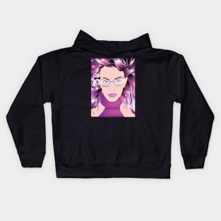 eighties purple girl Kids Hoodie